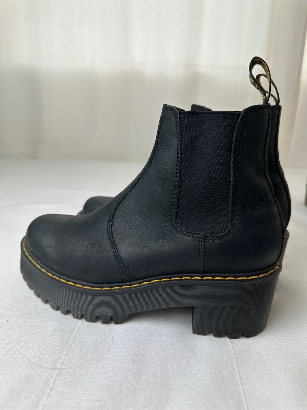 Dr. Martens Black Leather Platform Chelsea Boots - Picture 3 of 7